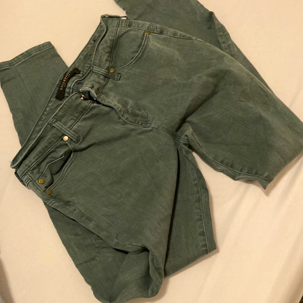 Liverpool Jeans Company Green High-Rise Straight Jeans